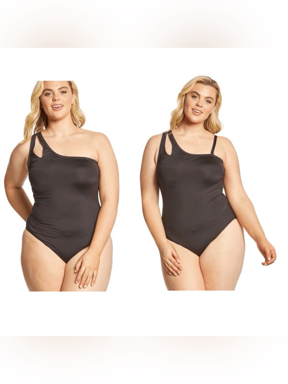 Kenneth Cole Reaction One Piece Sexy One-Shoulder Bathing Suit  NWT Plus Size 2X